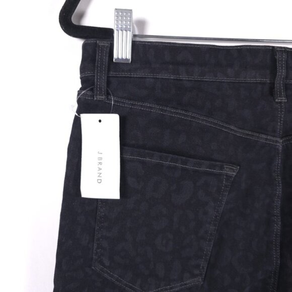 NWT J BRAND Lillie Black Leopard Button Fly Print High Rise‎ Crop Skinny Jeans - Picture 12 of 15